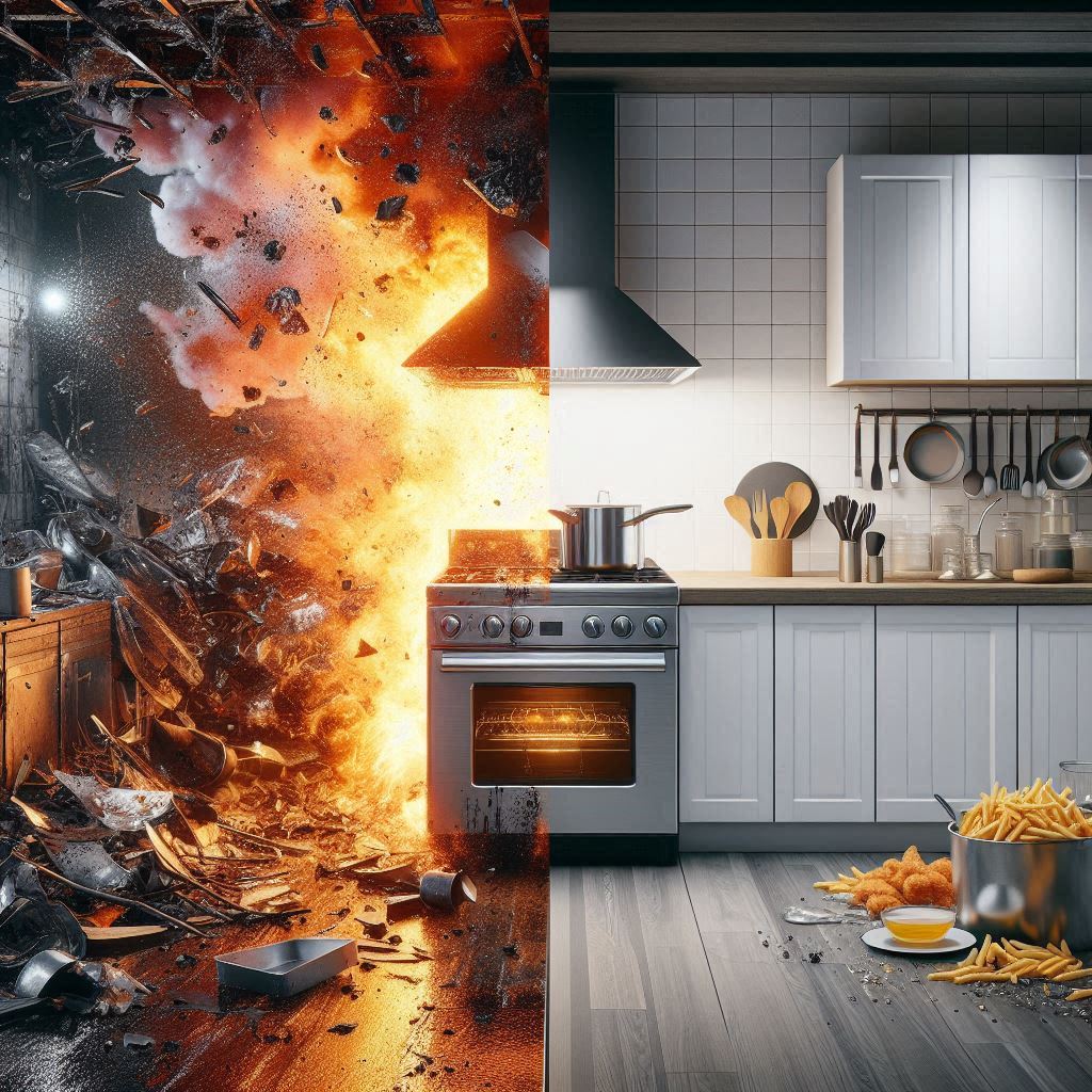 Avant et après sinistre incendie